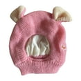 thumbnail image 2 of Eosunjian Children Hat Winter Pet Cap Knitted High Elasticity Keep Warm Solid Color Ear Decor Toddler Boys Girls Beanie Photo Prop Headwear Pink, 2 of 13