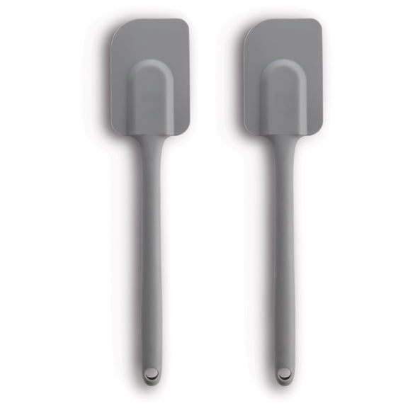 Mrs. Anderson’s Baking Silicone Spatula, Flexible And Nonstick, One-Piece Design, Gray, Set Of 2, For Mixing, Folding, Scraping, Baking, And Cooking