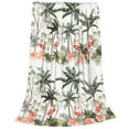 thumbnail image 2 of Honeii Flamingo Palm Trees Print Fleece Blanket - Throw Blanket for Bed, Sofa, Couch, Camping, and Travel , Microplush Ultra Soft Warm Blanket-50"x40", 2 of 7