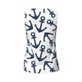 thumbnail image 5 of Wukai Navy Blue Anchors Print &nbsp;Women's Workout Tank Top Mesh Yoga Shirts Athletic Running Tank Tops Athletic Gym Shirts - Large, 5 of 8