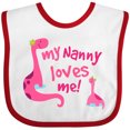 thumbnail image 3 of Inktastic My Nanny Loves Me Girls Baby Bib, 3 of 4