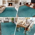 thumbnail image 5 of Ethnic Floral Area Rugs 8'x10', Washable Small Throw Rugs for Living Room Patio, Aqua Teal Vintage Tribe Abstract Indoor Outdoor Rug Non-Slip Low Pile Carpet Runner Reversible Floor Mats, 5 of 8