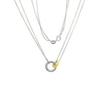 Brilliance Fine Jewelry Women's Two Tone Necklace in 14KT Gold Plated Sterling Silver