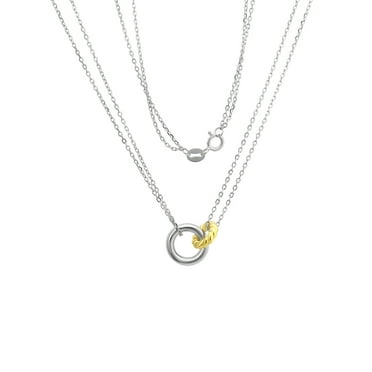 Brilliance Fine Jewelry Women's Two Tone Necklace in 14KT Gold Plated Sterling Silver