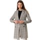 thumbnail image 1 of Abrigo Tipo Gabardina Allegra K a cuadros con solapa con Muesca y doble Botonadura para Mujer Gris S, 1 of 6