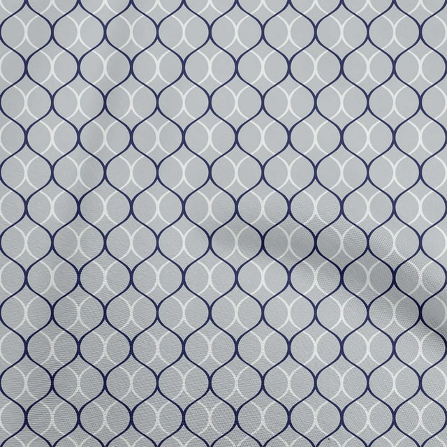 oneOone Velvet Light Gray Fabric Ogee Sewing Material Print Fabric By The Yard 58 Inch Wide