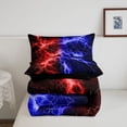 thumbnail image 5 of Homewish Red Blue Lightning Twin Comforter Sets,Aesthetic Artwork Bedding Set,Black Reversible,2 Pieces,1 Comforter and 1 Pillowcase, 5 of 7
