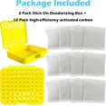 thumbnail image 6 of 2 Pack Stick On Deodorizing Box, 12 Pack Odor Removing Refills for Trash Can, Activated Charcoal Odor Eliminator for Indoor Kitchen Trash/Diaper Pails/Wardrobe/Shoe Cabinet (Yellow), 6 of 6