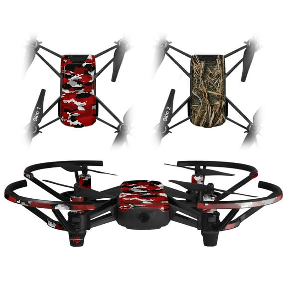 Skin Decal Wrap 2 Pack for DJI Ryze Tello Drone WraptorCamo Digital Camo Red DRONE NOT INCLUDED