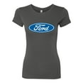 thumbnail image 2 of Wild Bobby, Ford Motors Blue Logo, Cars and Trucks, Women Slim Fit Junior Tee, Dark Grey, X-Large, 2 of 4