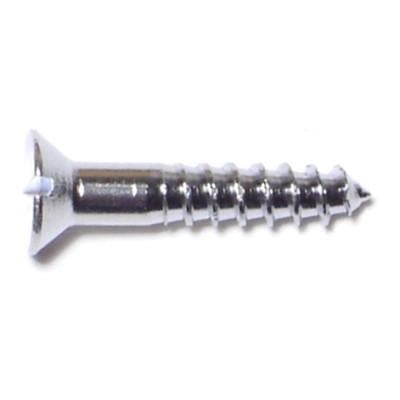 

#6 x 3/4 Zinc Plated Steel Slotted Flat Head Wood Screws (60 pcs.)