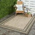 thumbnail image 2 of SAFAVIEH Courtyard Ercan Striped Indoor/Outdoor Area Rug, 5'3" x 5'3" Square, Natural/Black, 2 of 9