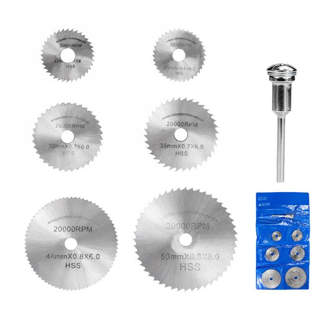 FlyFlise 7pcs HSS Circular Saw Knife Rotary Cutting Tools Kit
