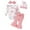 N382-Pink, variant on NAFUU Baby Girl Clothes Bow Print Long Sleeve Romper Tops Bell Bottom Pants Headband Hat 4 Pieces Set Girls Clothing Sets 0-1 Months