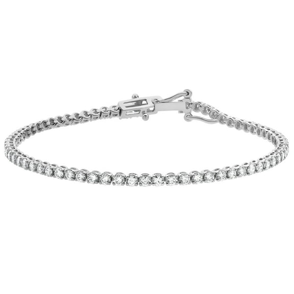 Unique Moments Women's 5 Ct. Round Lab Grown Diamond Tennis Bracelet in Sterling Silver