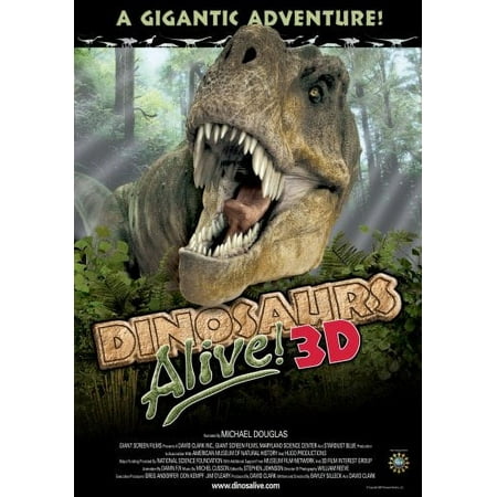 Dinosaurs Alive 3D Movie Poster 24x36 Art Poster 24x36 Multi-Color Square Adults Best Posters
