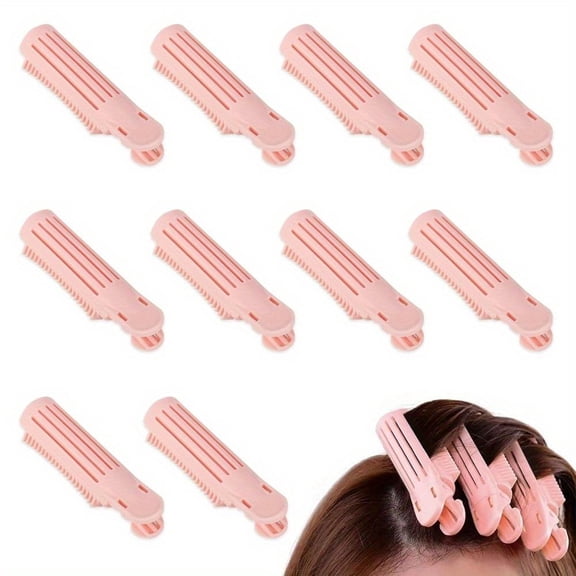 10pcs Root Clips for Curly Hair Volume, Volumizing Hair Clips,  Volume Hair Root Clips, Natural Fluffy Hair Volumzing Roll Clips Curlers Instant DIY Hair Styling Tools Appliances（Pink)