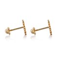 thumbnail image 5 of Aretes de oro 14k GIALLO Broquel Trébol de oro amarillo brillante con circonia, 5 of 5