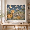 thumbnail image 5 of Sleeping Safari Animals Beneath a Crescent Moon, Cozy Illustration for Safari Fans, Nighttime Nursery Decor, Birthday Gift, Tapestry Wall Hanging for Bedroom and Living Room, 5 of 7