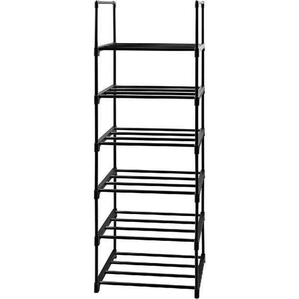6 Tier Tall Shoe Rack for Closet Entryway, Metal Sturdy Shoe Shelf