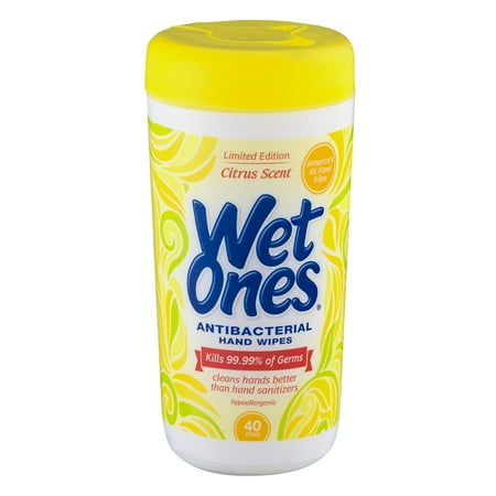 Wet Ones Antibacterial Hand Wipes Citrus Scent - 40 CT