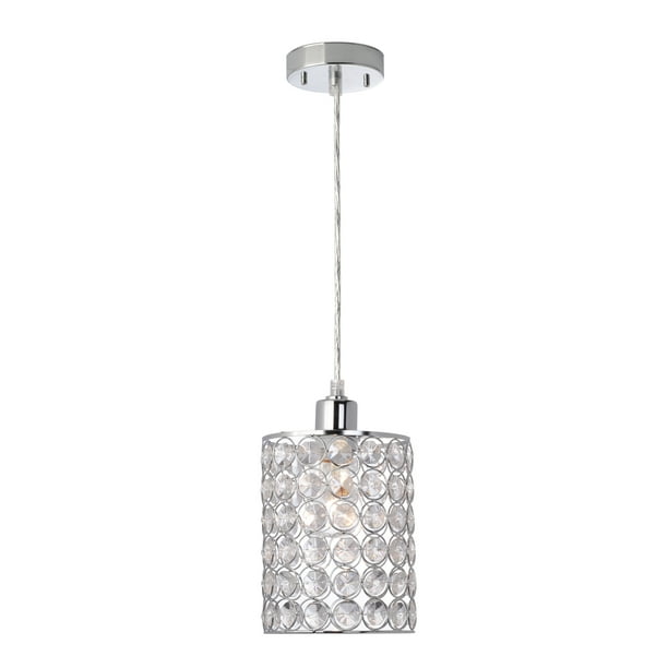 Globe Electric Ton 1 Light Caged Crystal Polished Chrome Mini Pendant 65012 Com Globe Electric Ton 1 Light Caged, Mini Style Crystal Chandelier Pendant Light White 1