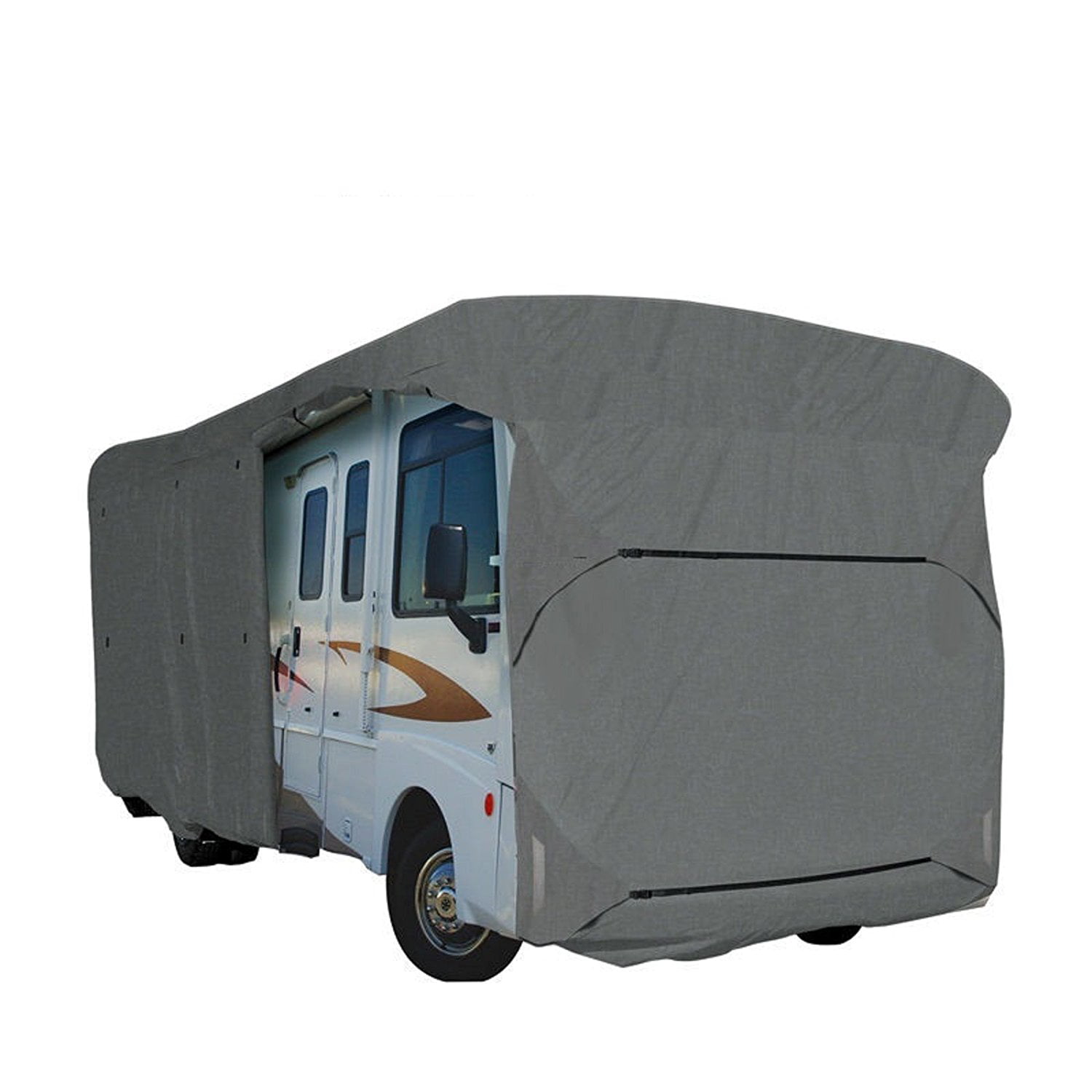 Tongue Jack Cover RVMasking Upgraded Waterproof 500D Top Travel Trailer Cover for 15'1-18' RV Camper Motorhome with 4 Tire Covers 