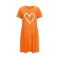 thumbnail image 4 of VgaVtl Sleep Shirts for Women Plus Short Sleeve Orange Night Shirts for Women Sleepwear Funny Heart Print Casual Nightgowns, 4 of 5