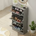 thumbnail image 4 of OXYLIFE Shoe Cabinet Entryway, 3 Tier Shoe Storage Organizer Gray, 4 of 7