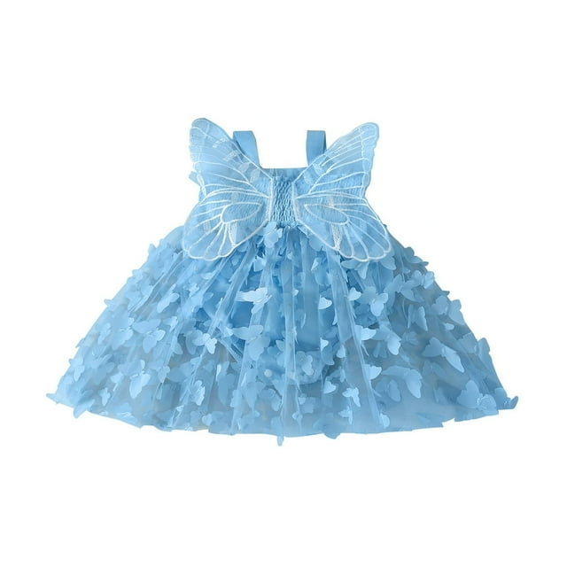 Robe Tutu en Tulle pour Tout-Petites Filles, Barboteuse, Papillon, Sans Manches, Princesse, Robe de Fête
