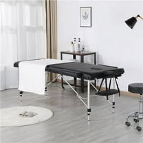 Alden Design 3 Section Adjustable Aluminum Massage Table with Headrest & Armrest, 84", Black