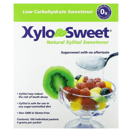 Xlear Low Carbohydrate Xylo Sweet All Natural Xylitol Sweetner, 100 Packet