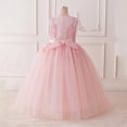 thumbnail image 5 of MEZZALL Kids Girls Formal Party Dress Elegant Tutu Gown For Recital Pageant And Occasions Solid Color O-Neck For Holiday Travel, 5 of 8