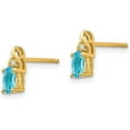 thumbnail image 2 of Solid 14k Yellow Gold Blue Topaz and Diamond Earrings - 9mm, 2 of 6