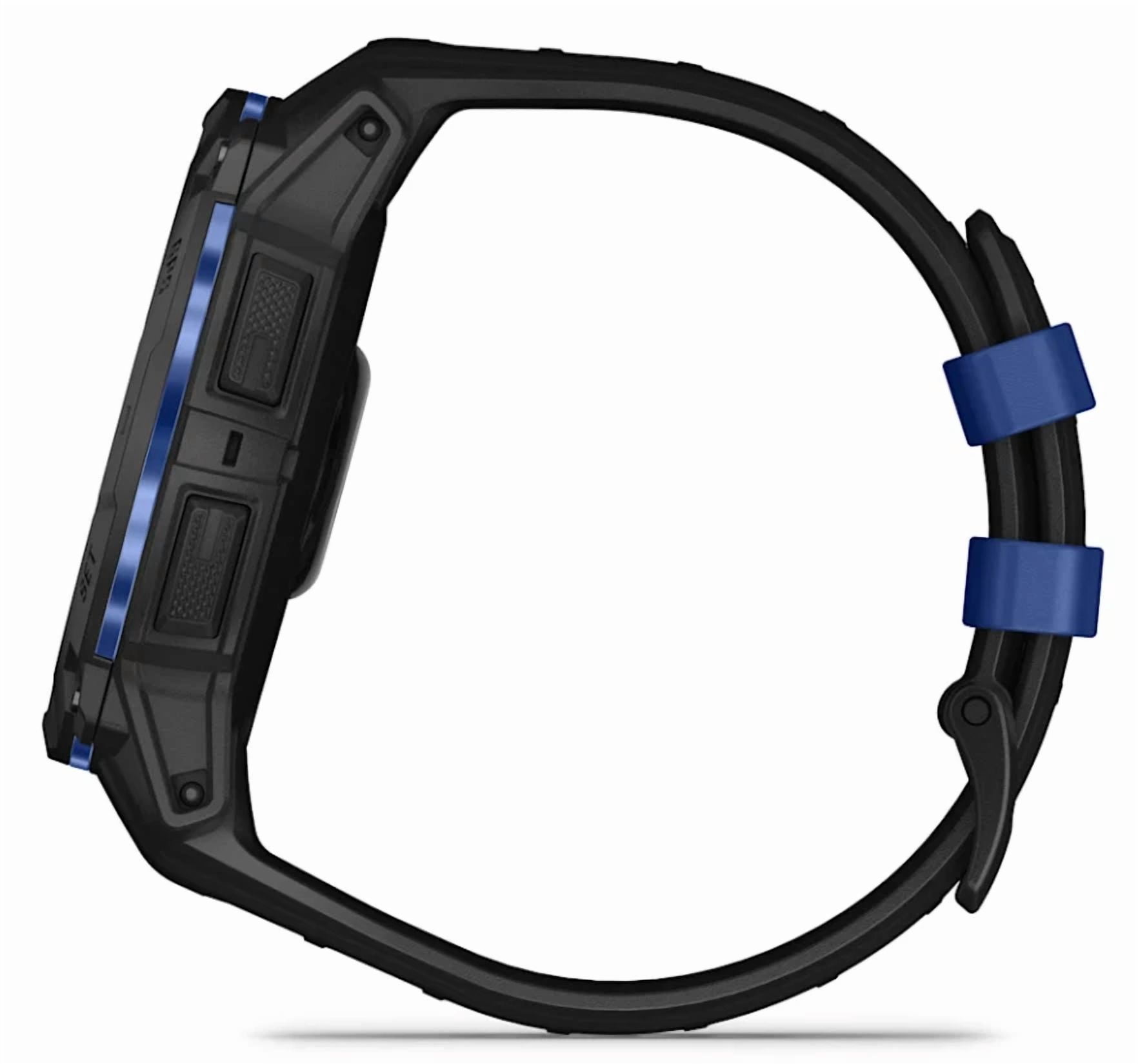 Garmin Instinct 3 Rugged Outdoor GPS Smartwatch – 50mm AMOLED, Supernova Collection, Health & Fitness Tracking, Multi-Band GPS, LED Flashlight, Black/Bolt Blue w/ Wearable4U PowerBank Bundle
