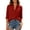 Red, variant on Paiwinds Women's Button Down Blouses, Casual Point Collar V-Neck 3/4 Sleeve Shirts with Front Pockets, Relaxed Fit Summer Tops