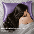 thumbnail image 6 of Satin Pillowcase King Pillow Cases Set of 2 Silky Pillow Cover with Envelope Closure,Purple 20x36 inches MYDOMIC, 6 of 8
