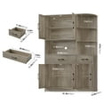 thumbnail image 4 of Homfa 67" Kitchen Pantry with Microwave Stand, Freestanding Kitchen Cupboard with 5 Doors, 2 Drawers and 3 Side Shelf, Hutch Cabinet for Dining Room, Wash Gray, 4 of 8