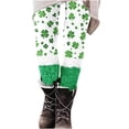 thumbnail image 6 of lcziwo Prime Sales Clearance, St Patricks Day Running Leggings for Women Casual High Waisted Tummy Control Yoga Pants Novelty Shamrock Clover Print Soft Stretchy Tights Green L, 6 of 8