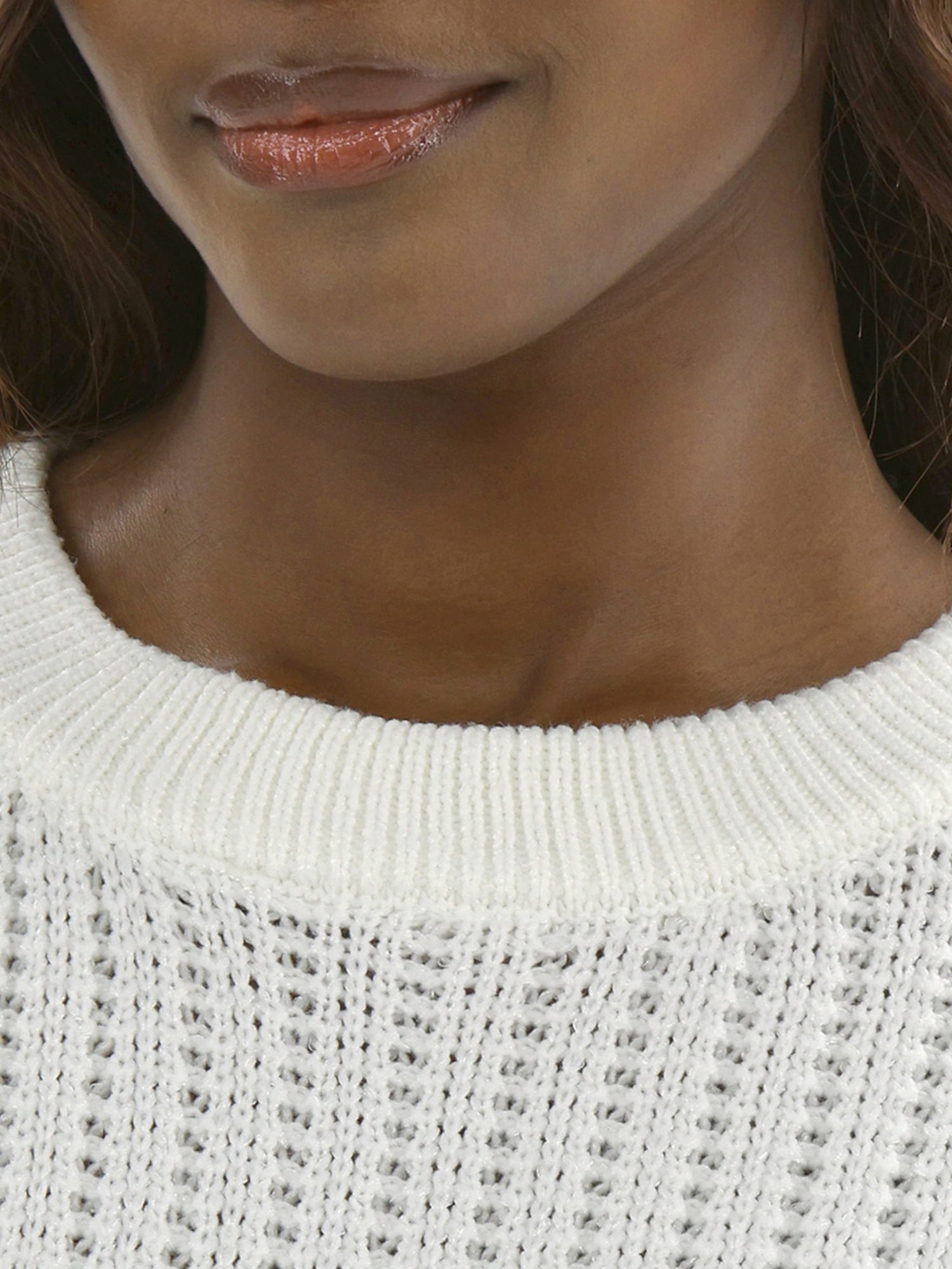 Time and Tru Women's and Women’s Plus Textured Stitch Sweater, Midweight, Sizes XS-4X