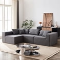thumbnail image 6 of 4-PC Corduroy L-Shaped Sofa - Individual Movement for Easy Arrangement, 6 of 6