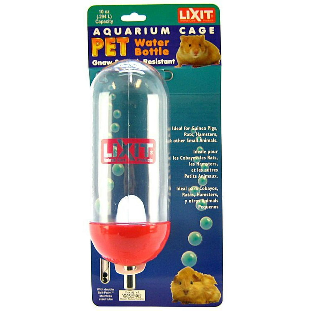 Lixit Aquarium Cage Water Bottle Clear 10 oz[ PACK OF 2 ]