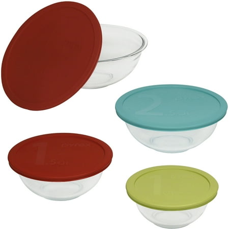 Pyrex Glass Mixing Bowl Set, 8 Piece