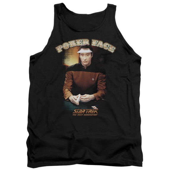 Star Trek Poker Face Adult Tank Top Black
