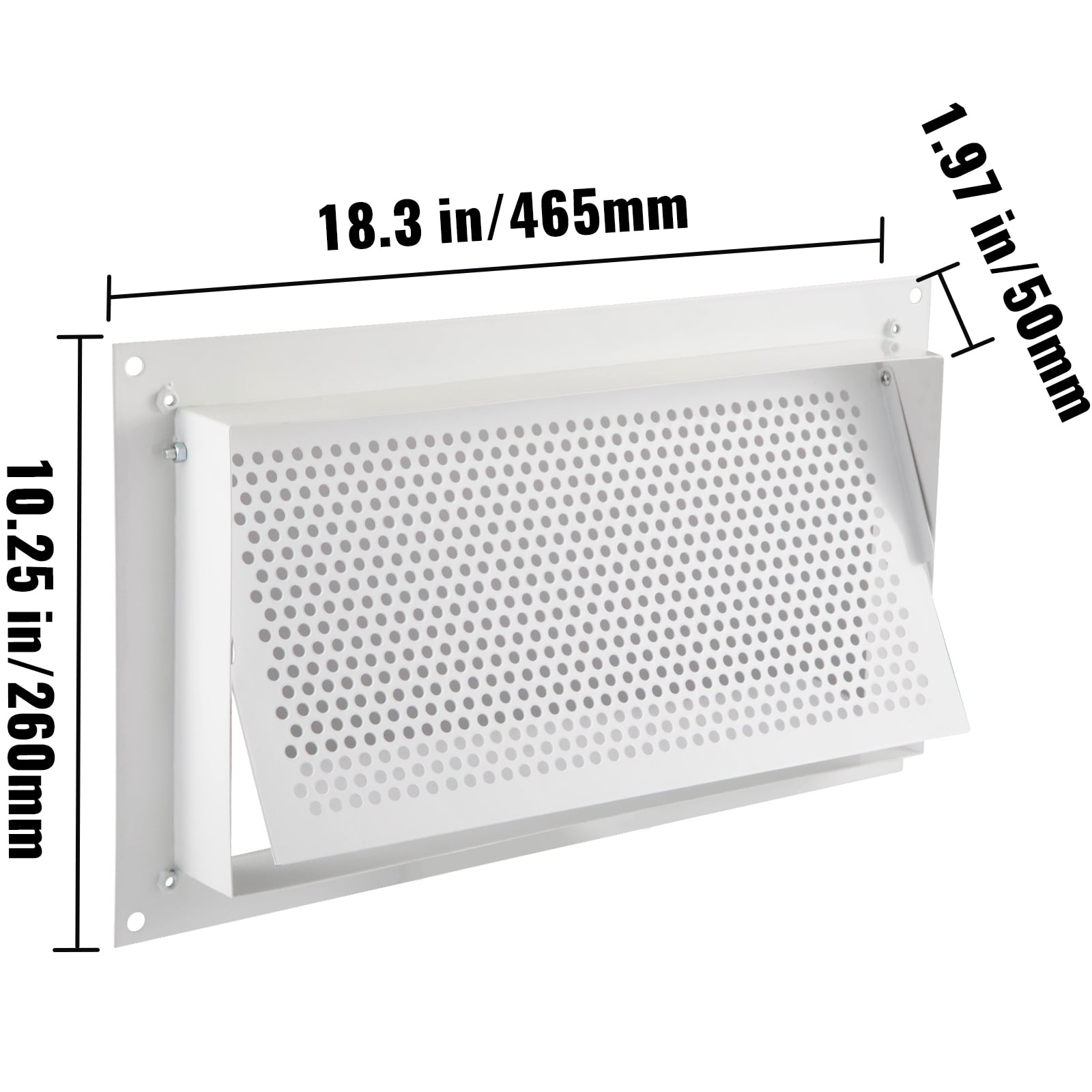 VEVOR Crawl Space Flood Vent 8" Hx 16" Wix 2" D Foundation Flood Vent to Reduce Foundation Damage and Flood Risk, White, Wall Mounted
