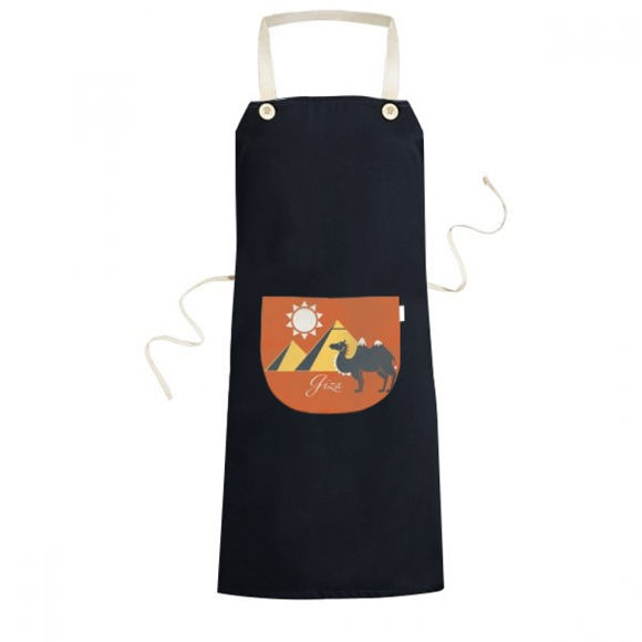 Egypt Pyrad Sphinx Camel Pattern Apron Bib Sarong Cooking Baking Kitchen Pocket Pinafore
