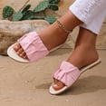 thumbnail image 6 of KIJBLAE Women's Color Block Flat Slide Sandals, Open Toe Non Slip Casual Slippers Summer Beach Vacation Outdoor Daily Wear Pink 37, 6 of 9