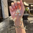 thumbnail image 4 of Modern Abstract Pearls Keychain Rhinestone-Embellished Alloy Pendant Stylish Daily Jewelry Special Occasions, 4 of 8