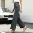 thumbnail image 5 of RYRJJ Jeans for Women Wide Leg High Waisted Stretchy Straight Baggy Jean Fashion Washed Denim Pants with Pockets(Black,XL), 5 of 9