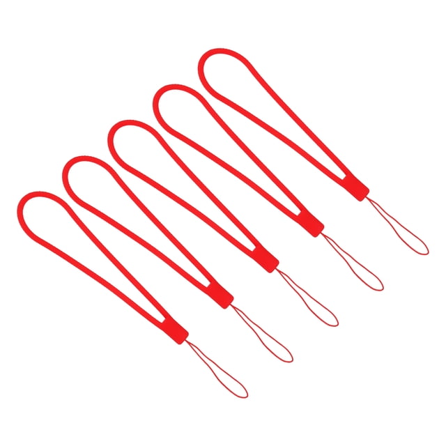 Unique Bargains Dragonne en Silicone de 18,5 cm, 5 Pcs Dragonne Courte Douce avec Badge, Style Rouge 2